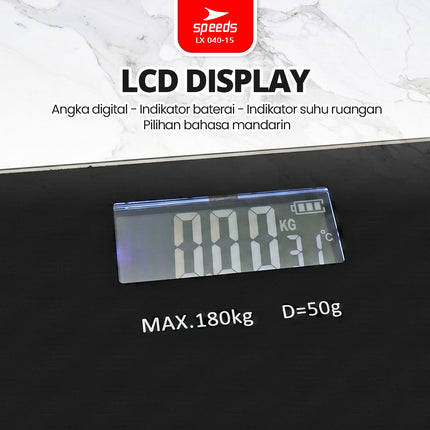 SPEEDS Timbangan Berat Badan Digital Max 180kg 040-15