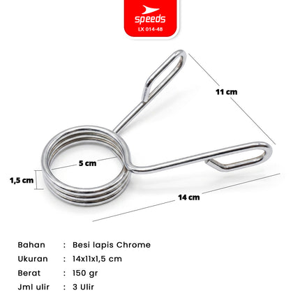 SPEEDS Spring Collar Penjepit Plat Barbell Spring Clip Collar Clamp Penjepit Stik Barbel Untuk Gym 014-48