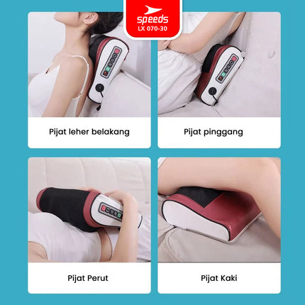 SPEEDS Bantal Pijat 20 Titik Kepala Portabel Multifungsi Alat Pijat Elektrik 070-30