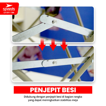 SPEEDS Folding Table Meja Lipat Portabel untuk Outdoor maupun Indoor Meja Praktis Serbaguna 031-19 Biru