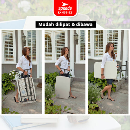 SPEEDS Meja Lipat Plastik Serbaguna 76cm 038-22