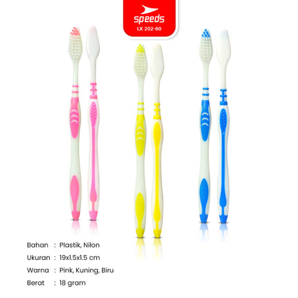 SPEEDS Sikat Gigi Travel Toothbrush Gosok Gigi Hotel Tooth Brush Warna-Warni Atasi Karang Gigi 202-60