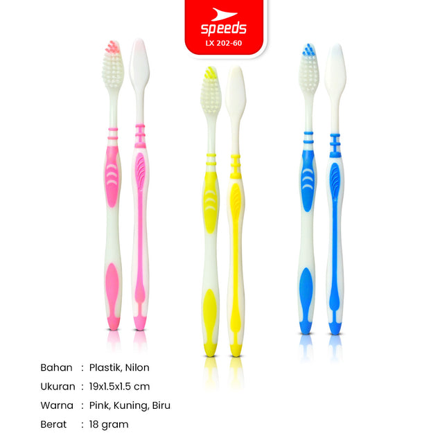 SPEEDS Sikat Gigi Travel Toothbrush Gosok Gigi Hotel Tooth Brush Warna-Warni Atasi Karang Gigi 202-60
