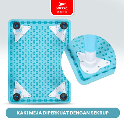SPEEDS Meja Belajar Anak Tebal Kokoh Rectangular HDPE Kids Table Meja Persegi Panjang TK Paud Colorful Kids Table Warna Warni 031-69