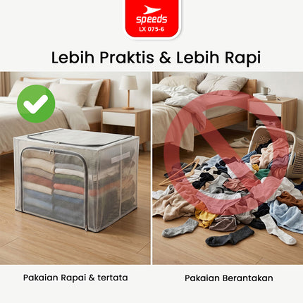 SPEEDS Kain Oxford Kotak Penyimpanan Waterproof storage box Multifungsi Container Box Warna Ukuran Besar 075-6
