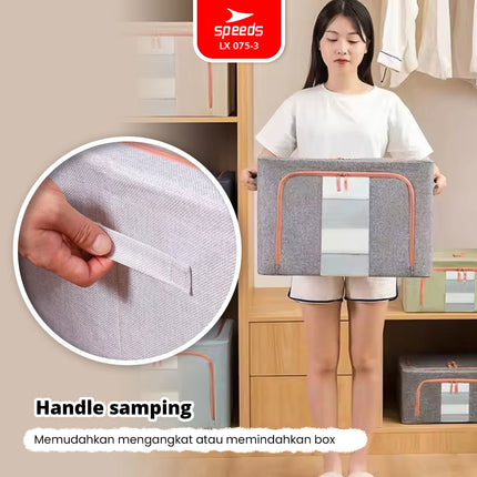 SPEEDS Storage Box 100L 66L Kotak Penyimpanan Oxford Tahan Lembab Ukuran Jumbo 075-3