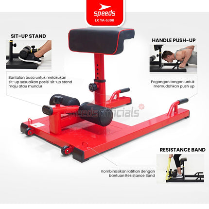 SPEEDS Squat Machine 3-in-1 Fitness Equipment Multifunctional Sports Bench Sit Up Push Up Bar Practical Indoor Outdoor Gym LX 042-6300