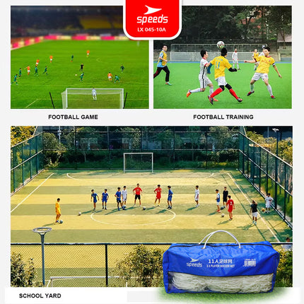 SPEEDS Jaring Gawang Sepak Bola 7x2m Bahan Nylon Profesional Futsal Soccer Net Goals Standard 045-10