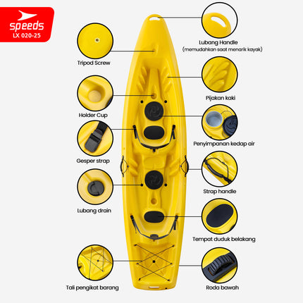 SPEEDS Perahu Kayak Sampan Perahu Dayung Conoe Boating Olahraga Paddle Kano Safety 020-25