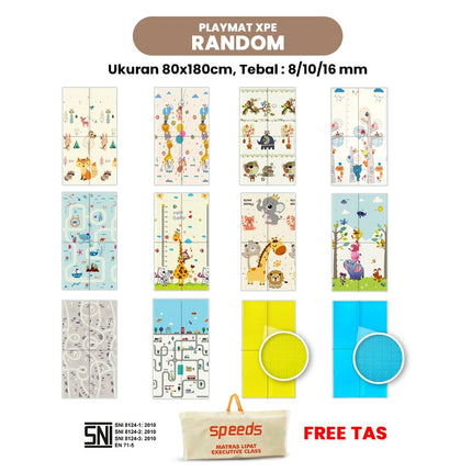 SPEEDS SNI A Playmat Bayi Karpet Lipat Playmate Matras Bayi 180x200cm Playmat Bayi Anak/Bayi Tikar Lipat Foam 027-15
