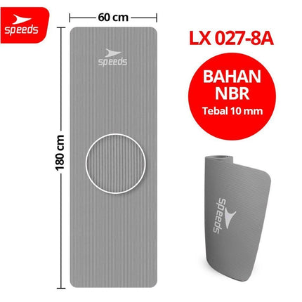 SPEEDS Matras Yoga NBR 10mm Alas Yoga Mat Alas Olahraga Pilates Karpet Spons Gym Berstandar SNI 027-8A