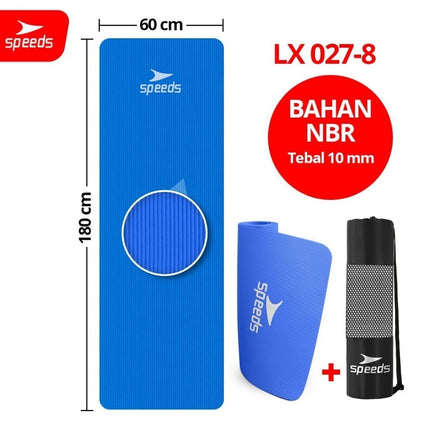 SPEEDS Matras Yoga NBR 10mm Alas Yoga Mat Alas Olahraga Pilates Karpet Spons Gym Berstandar SNI 027-8A