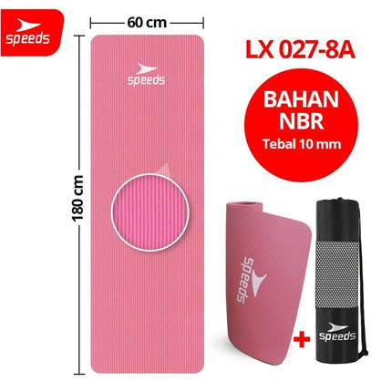 SPEEDS Matras Yoga NBR 10mm Alas Yoga Mat Alas Olahraga Pilates Karpet Spons Gym Berstandar SNI 027-8A