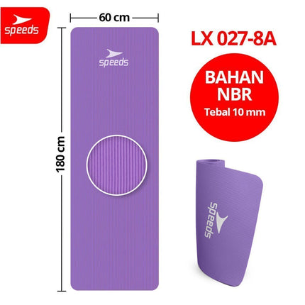 SPEEDS Matras Yoga NBR 10mm Alas Yoga Mat Alas Olahraga Pilates Karpet Spons Gym Berstandar SNI 027-8A