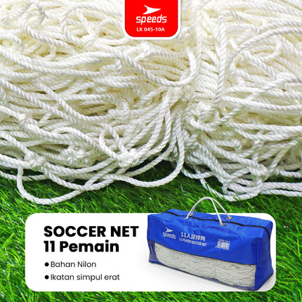 SPEEDS Jaring Gawang Sepak Bola 7x2m Bahan Nylon Profesional Futsal Soccer Net Goals Standard 045-10