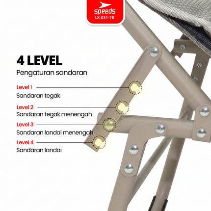 SPEEDS Folding Bed Kursi Lipat Malas Santai Oxford Outdoor Indoor Velbed Matras 031-78