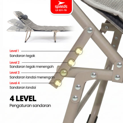 SPEEDS Folding Bed Kursi Malas Lipat 176x56x26cm 031-78