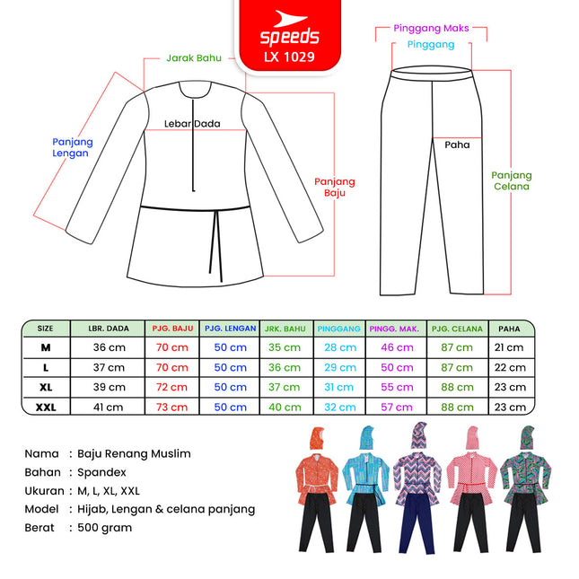 SPEEDS Baju Renang Muslim Spandex 1029