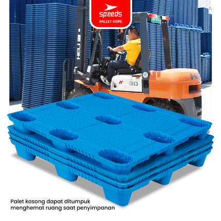SPEEDS Thick HDPE Plastic Pallet 120x100x15cm Warehouse Pallet 9-Foot Strong Sturdy