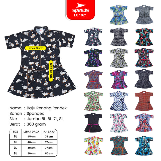 SPEEDS Pakaian Renang Wanita Ukuran Jumbo 5L 6L 7L 8L 1021