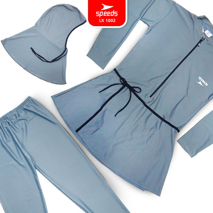 SPEEDS Baju Renang Sport Wanita Muslim Wear Swimdress Jumbo 5L 6L 7L 8L Bahan Spandex Pakaian Renang 1002