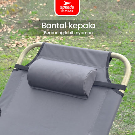 SPEEDS Kursi Lipat Folding Bed Matras Empuk Oxford Kuat Velbed Kursi Malas Santai 031-74