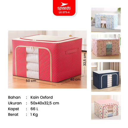 SPEEDS Storage Box Oxford Kain 66L 100L Multifungsi Penyimpanan Serbaguna 075-4