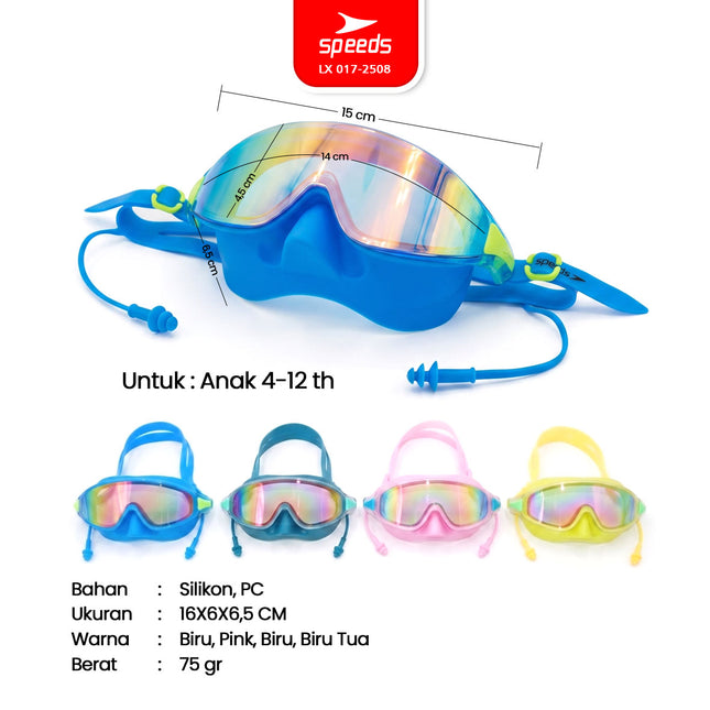 SPEEDS Kacamata Renang Anak + Earplug Anti Fog 017-2508