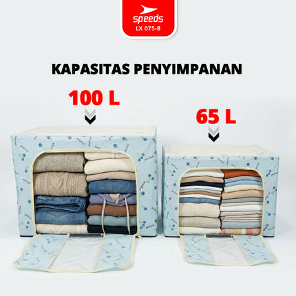 SPEEDS 66L 100L Kotak Penyimpanan Oxford Serbaguna Box Storange Kain Multifungsi Jumbo 075-8