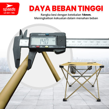 SPEEDS Folding Table Meja Lipat Portabel untuk Outdoor maupun Indoor Meja Praktis Serbaguna 031-19 Biru