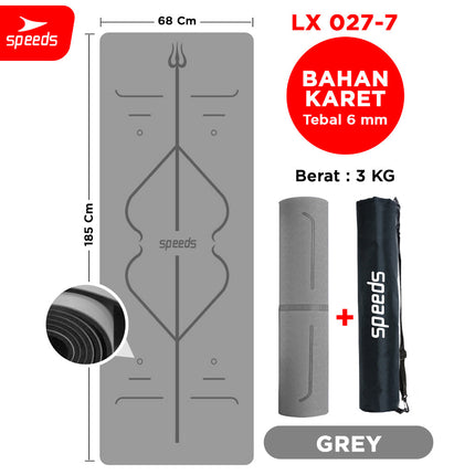 SPEEDS Matras Yoga Mat Pu Karet Matras Premium Karpet Spons Speeds bonus tas 027-7