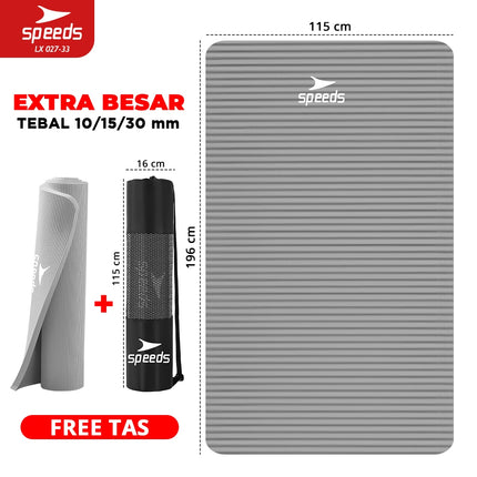 SPEEDS Yoga Mat 196x115x30mm Anti Slip Matras Yoga Tebal Extra Besar Alas Yoga Senam LX 027-33