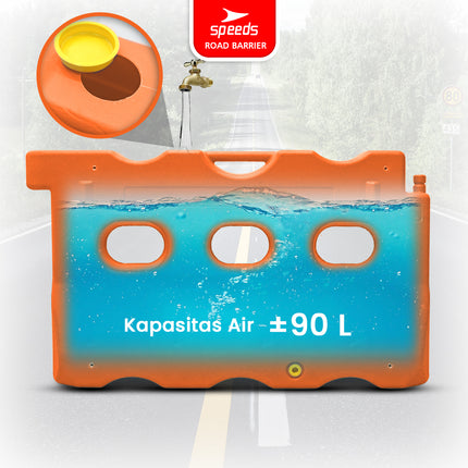 SPEEDS Penutup Jalan Safety Road Barrier Pembatas Road Barrier Block Water Isi Air 2in1 Pemisah Lalu Lintas