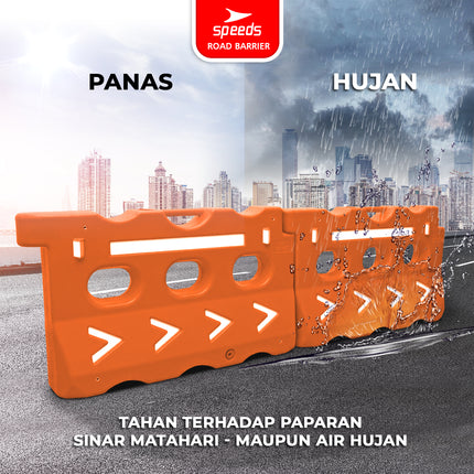 SPEEDS Penutup Jalan Safety Road Barrier Pembatas Road Barrier Block Water Isi Air 2in1 Pemisah Lalu Lintas