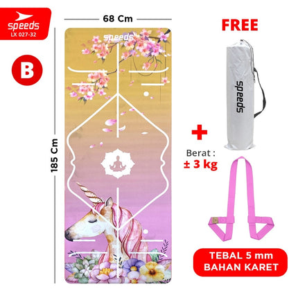 SPEEDS Alas Yoga Mat Karet Matras Yoga Senam Lantai Portabel Anti Air Slip Karpet Olahraga 027-32