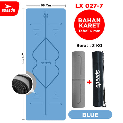 SPEEDS Matras Yoga Mat Pu Karet Matras Premium Karpet Spons Speeds bonus tas 027-7