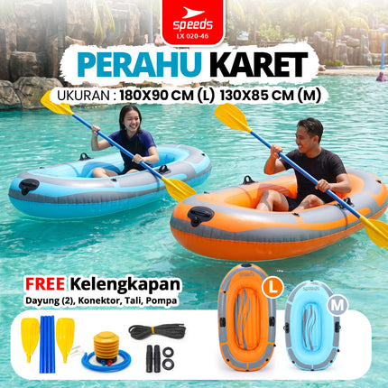 SPEEDS Perahu Karet Tiup 2 Orang Kayak + Dayung Arung Jeram 020-46