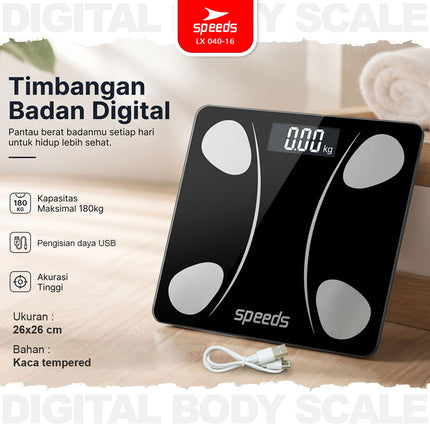 SPEEDS Timbangan Berat Badan Digital Max 180kg 040-16