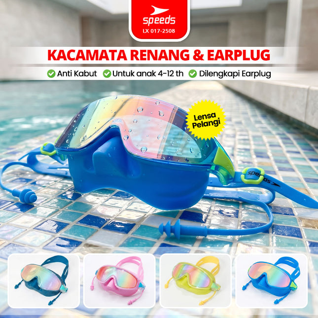 SPEEDS Kacamata Renang Anak + Earplug Anti Fog 017-2508