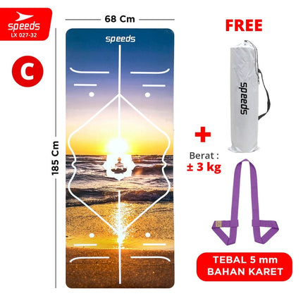 SPEEDS Alas Yoga Mat Karet Matras Yoga Senam Lantai Portabel Anti Air Slip Karpet Olahraga 027-32