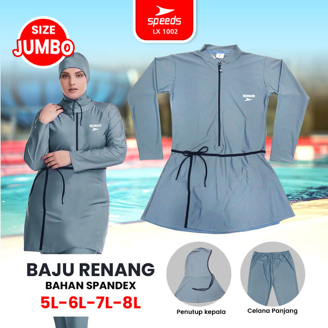 SPEEDS Baju Renang Wanita Muslim Jumbo 5L 6L 7L 8L 1002