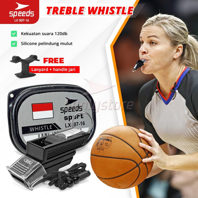SPEEDS Peluit Wasit Pluit Treble Whistle Olahraga Periwitan Sport Aman 120db + Lanyard Tali 007-16