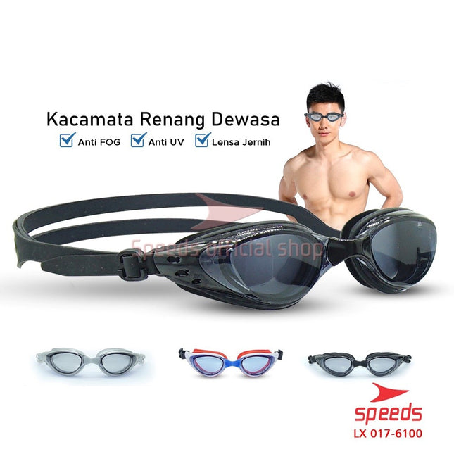 SPEEDS Kacamata Renang Dewasa Anti UV Fog Mirrored LX017-6100