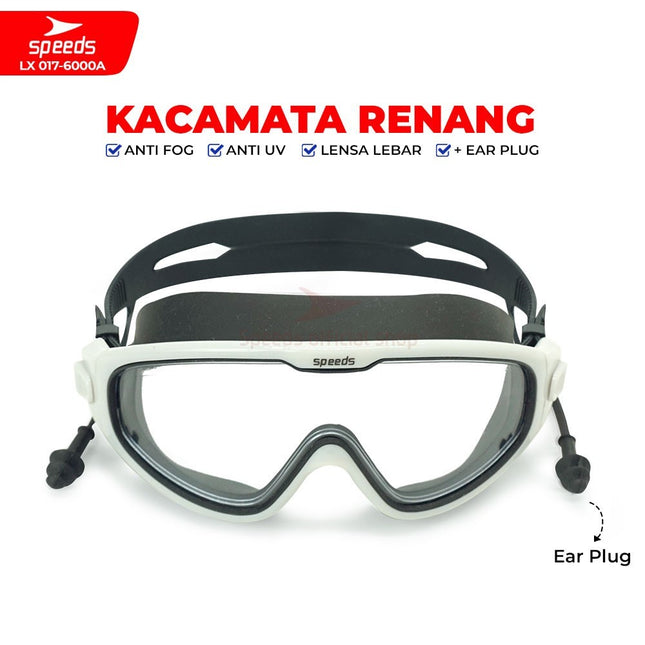 SPEEDS Kacamata Renang Dewasa Swimming Googles Remaja Anti FOG Anti UV Big Frame 017-6000