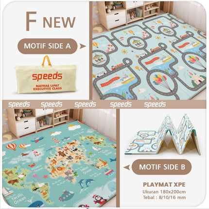 SPEEDS SNI A Playmat Bayi Karpet Lipat Playmate Matras Bayi 180x200cm Playmat Bayi Anak/Bayi Tikar Lipat Foam 027-15