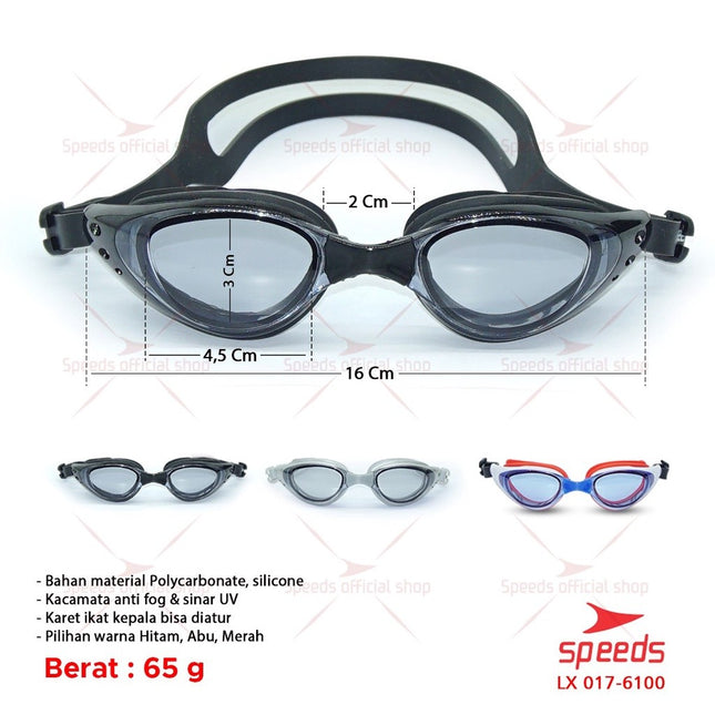 SPEEDS Kacamata Renang Dewasa Anti UV Fog Mirrored LX017-6100
