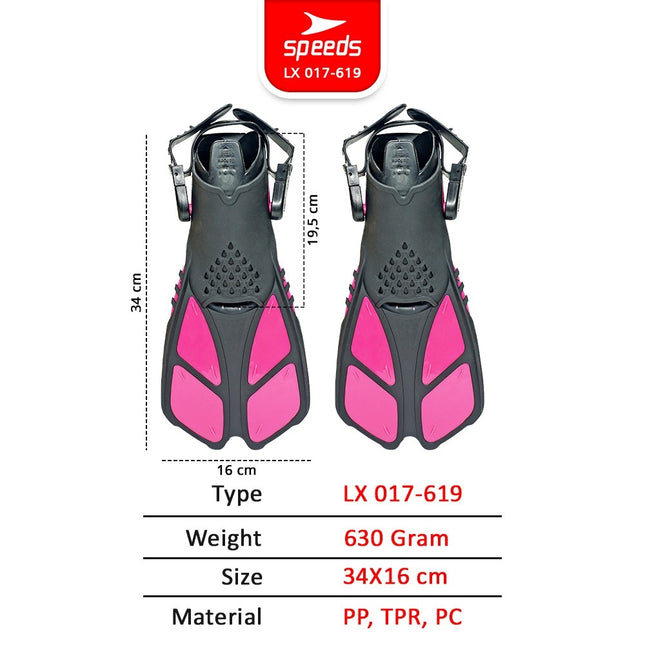 SPEEDS Kaki Katak Fin Renang Snorkeling Fins Diving Fin Kaki Katak Renang 017-619