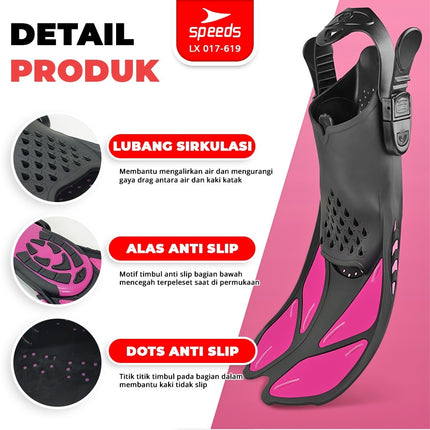SPEEDS Kaki Katak Fin Renang Snorkeling Fins Diving Fin Kaki Katak Renang 017-619