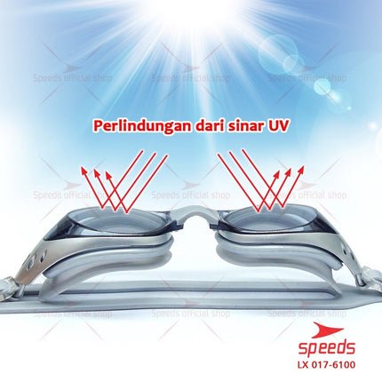 SPEEDS Kacamata Renang Dewasa Anti UV Fog Mirrored LX017-6100