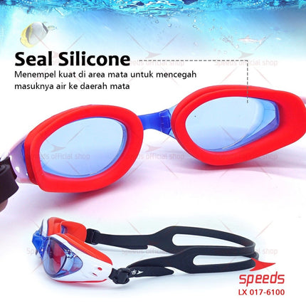 SPEEDS Kacamata Renang Dewasa Anti UV Fog Mirrored LX017-6100